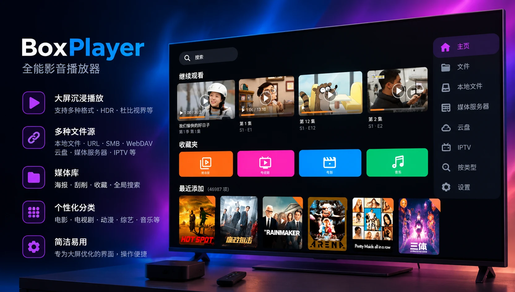 Android TV · BoxPlayer 界面截图 1